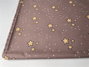 Patchwork stof (prøvetryk) - store fine stjerner på mørk mauve bund, 275 cm